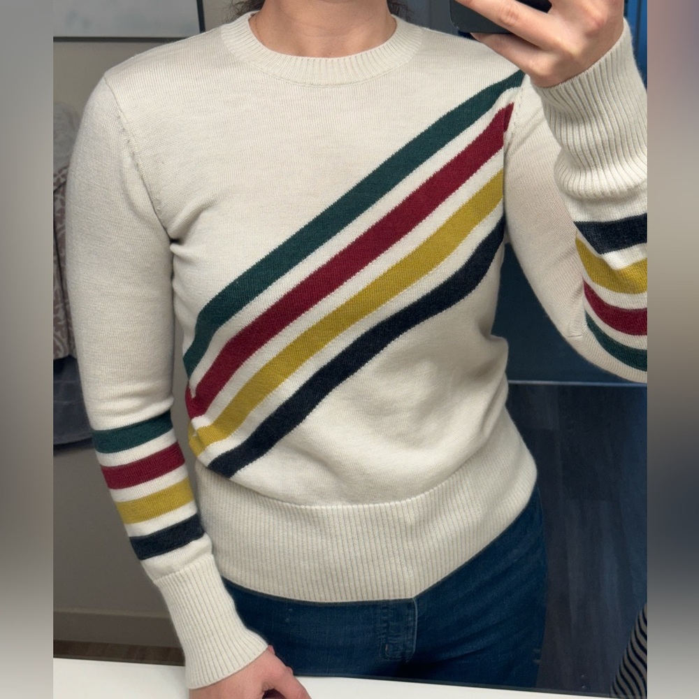 Pendleton off-white striped sweater (M)